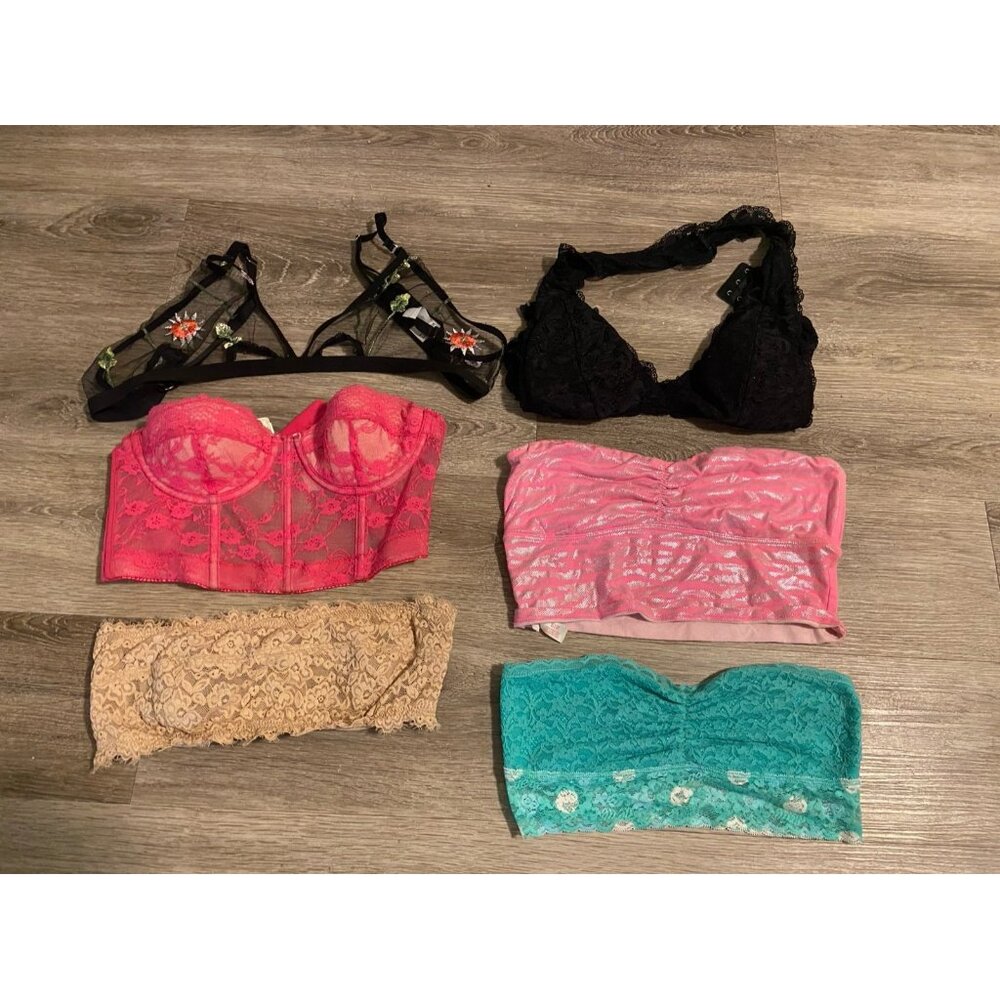 6 bralette bundle aerie, victorias secret pink, etc.
